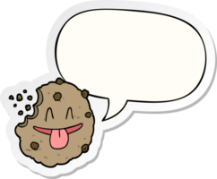 dessin animé biscuit avec discours bulle autocollant png