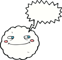 cartoon happy cloud with speech bubble png