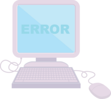 Flat colour illustration of a computer error png