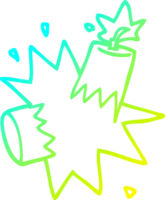 cold gradient line drawing of a cartoon dynamite png