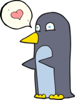 mão desenhado discurso bolha desenho animado pinguim png