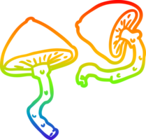 arc en ciel pente ligne dessin de une sauvage champignons png