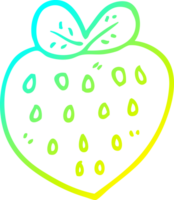 cold gradient line drawing of a cartoon strawberry fr png
