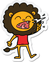 adesivo de um leão rugindo de desenho animado png