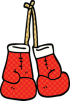 luvas de boxe de desenho animado estilo quadrinhos png