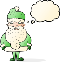 cartoon grumpy santa claus with thought bubble png