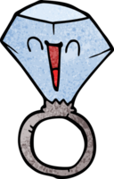 Cartoon-Doodle-Ring mit glücklichem Gesicht png