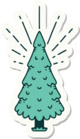 sticker of a tattoo style pine tree png