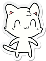 sticker of a cartoon happy cat png