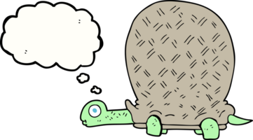 hand drawn thought bubble cartoon tortoise png