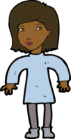 cartoon cautious woman png