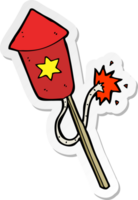 sticker of a cartoon firework with burning fuse png