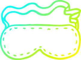 cold gradient line drawing of a cartoon sleeping mask png