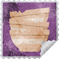 stack of cracked old bowls graphic square sticker stamp png