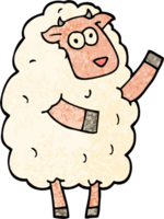 grunge textured illustration cartoon sheep png