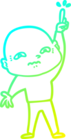 cold gradient line drawing of a nervous cartoon man asking question png