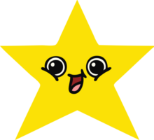 flat color retro cartoon of a gold star png