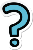 sticker of a cute cartoon question mark png