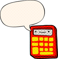 cartoon calculator with speech bubble in comic book style png