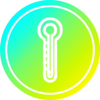 glass thermometer circular icon with cool gradient finish png