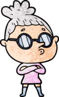 cartoon woman wearing glasses png