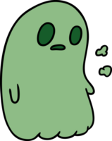 cartoon illustration of a kawaii cute ghost png