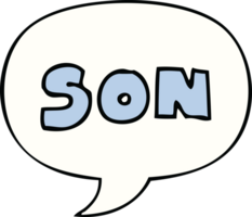 cartoon word son with speech bubble png