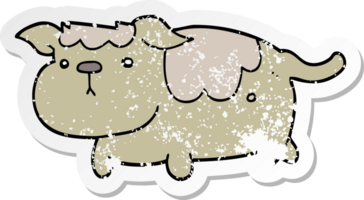 distressed sticker of a cartoon dog png