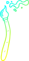 cold gradient line drawing of a cartoon paint brush png