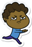 sticker of a cartoon angry man png