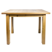 A square wooden table stands on a transparent background png