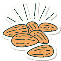 sticker of a tattoo style almonds png