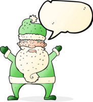 cartoon ugly santa claus with speech bubble png