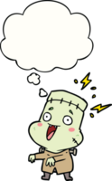 cartoon undead monster man with thought bubble png