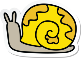 sticker of a quirky hand drawn cartoon snail png