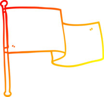 warm helling lijn tekening van een tekenfilm wit vlag golvend png