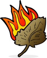 cartoon burning dry leaf symbol png