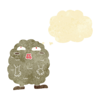 funny cartoon monster with thought bubble png