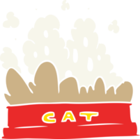 Cartoon-Katzenfutter im flachen Farbstil png