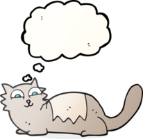 hand drawn thought bubble cartoon cat png