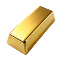 Shiny gold bar isolated on a transparent background png