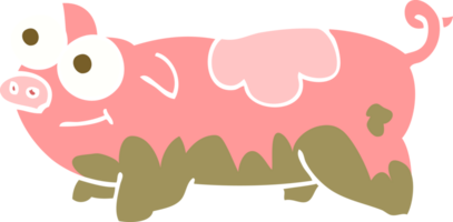 flache farbillustration des schweins png