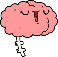 cerveau de dessin animé heureux png