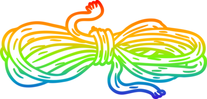 rainbow gradient line drawing of a Cartoon rope png