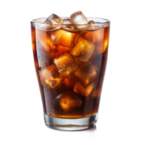 Close-up of cold iced cola drink in glass png