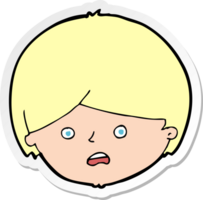 sticker of a cartoon unhappy boy png