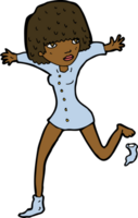 cartoon woman kicking off sock png