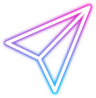 Neon glowing transparent arrow icon pointer png