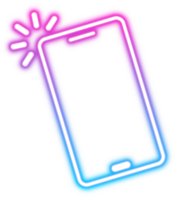 neon lysande transparent ringande mobil telefon ikon png