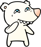 tecknad serie polär Björn som visar tänder png